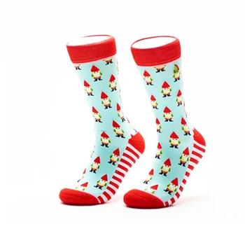 

Christmas Garden Gnomes Pattern Pear Socks Women and Men One size for US 6-12 EU36-45