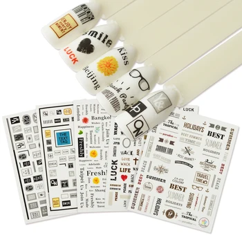 

1PCS English Letter Flower Little Element Heart Nail Art Sticker Decals Tips Tool 3D Wraps DIY Manicure Slider Decor JICA017-072