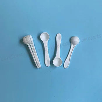 

Thin Style 0.25g Micro Spoon 0.25 gram Plastic Measuring Scoop for medical powder - white 200pcs/lot Free shipping