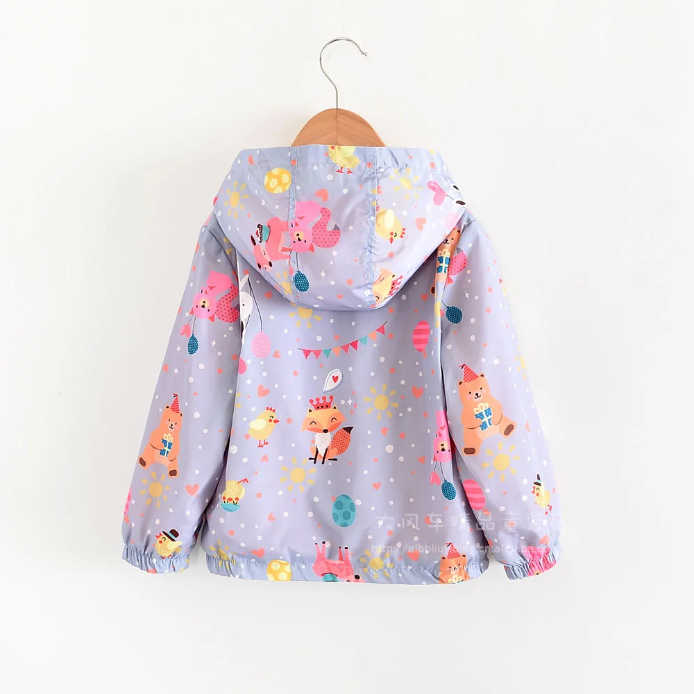 

0632-07 2019 Autumn And Winter New Style Cute Fox Girls plus Velvet Zipper Hoodle Coat