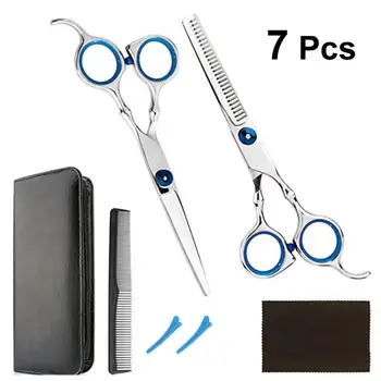 

7pcs/Set Hairdresser Scissors Barber Tools Professional Hairdressing Tools Haircut Styling Scissors Set Hair Accessories
