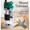 Woodworking Electric Trimmer Wood Milling Engraving Slotting Trimming Machine Hand Carving Machine Wood Router 800W 30000rpm 6