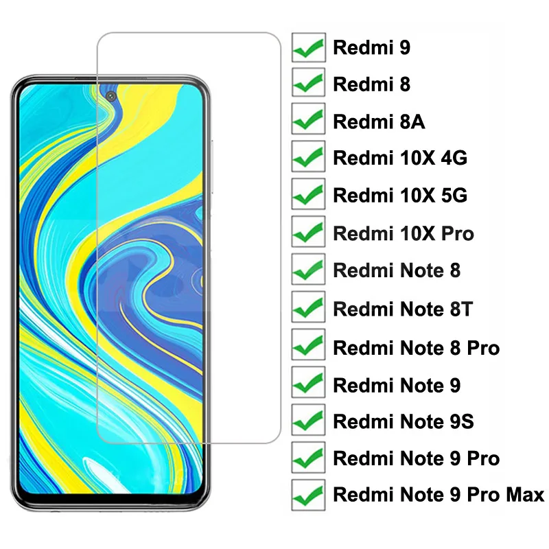 9D закаленное стекло для Xiaomi Redmi 8 8A 9 10X Pro Защитная пленка экрана Note 9S 8T Max|Защитные