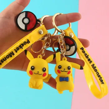 

Creative Cute Cartoon Pokemon Pikachu PVC Soft Silcone Key Chain Handbag Pendant Practical Small Gift