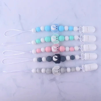 

Cartoon Animal Teether Anti-fall Clip Chains Cute Silicone Pacifier Chain Baby Supplies Infants Chew Toy Nipple Feeding Appease