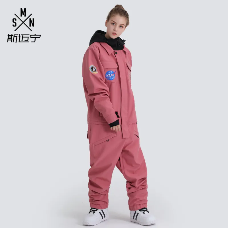 Color 1 Бренд SMN, женский и мужской лыжный костюм, цельный костюм для сноуборда, ветронепроницаемый, водонепроницаемый, уличная спортивная одежда, зимний костюм, унисекс, одежда для катания на лыжах - Цвет: Color 1
