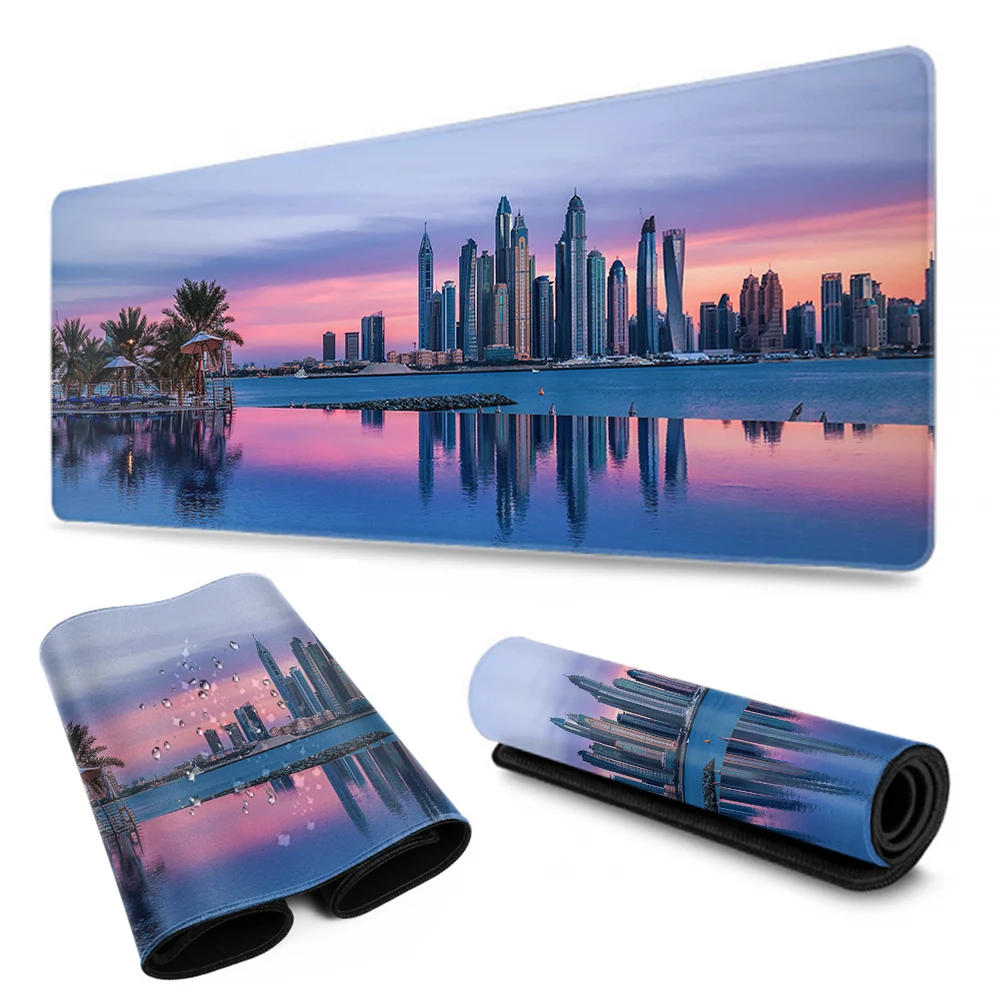 

City View Tokyo Dubai mouse pad desktop board game office office gamer large mouse pad foot pad non-slip laptop pad