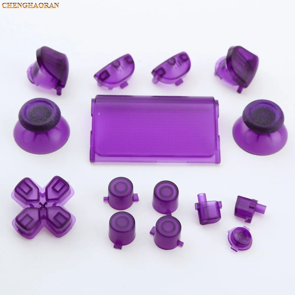 1 Набор торцевых головок 17 Цвета Thumbsticks R2 L2 R1 L1 пусковых кнопок Mod Kit для Playstation Dualshock 4 PS4 2,0 DS4 010 011 1200 контроллер - Цвет: Q Clear Purple
