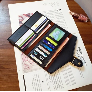 

Luxury long wallet for women designer purse Female fashion leather clutch money bag handbag card Holder case coin pocket