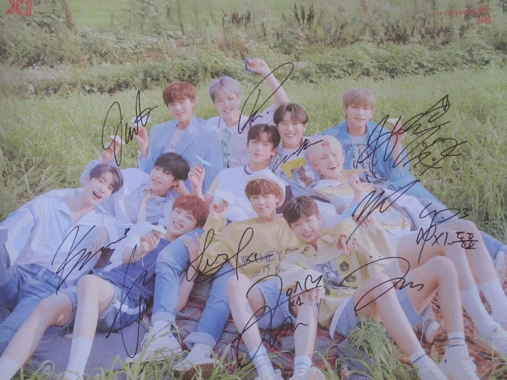 Ручная подписка X1 XONE Autographed MINI 1st альбом QUANTUM LEAP+ подписанный фото K-pop 102019