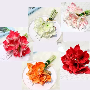 

7pcs PU gentleman orchid simulation flower bundled wedding wedding bouquets family holiday dress up fake flowers