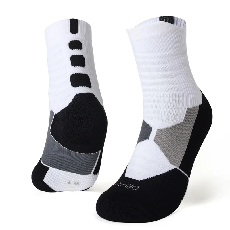 Performance Sport Crew Socks Men Outdoor Elite Fitness Basketball Running Sock Breathable Thick Cushion Compression Quarter Sock