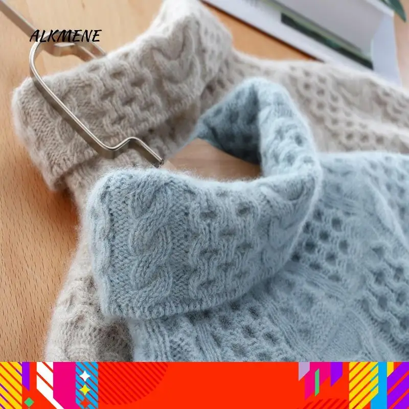 Женский толстый кашемировый свитер плотный мягкий теплый свободного покроя