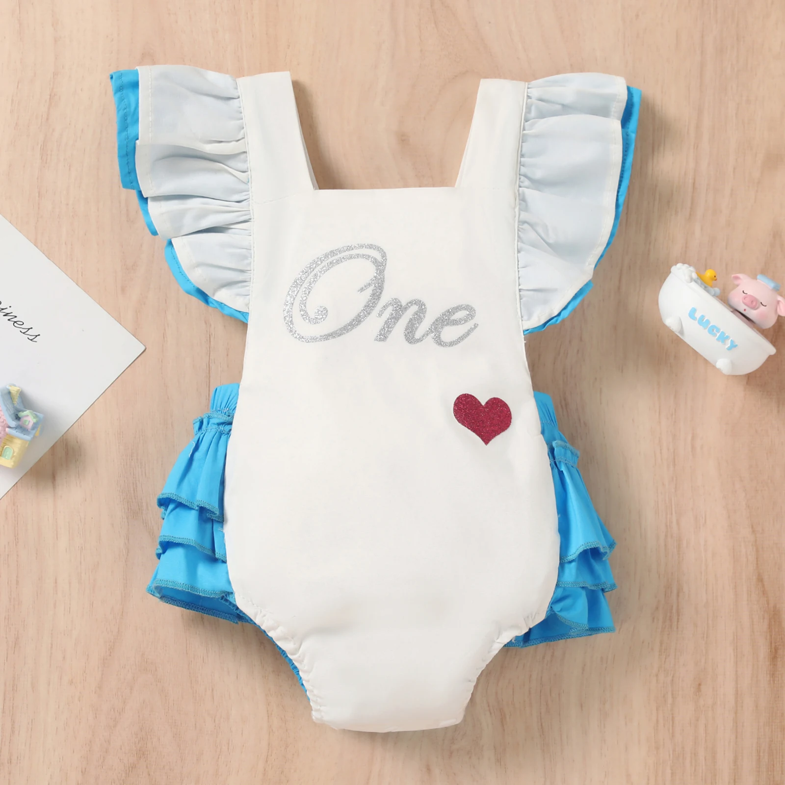 Детский комбинезон с оборками Ma &amp Baby на 1-й день рождения для новорожденных