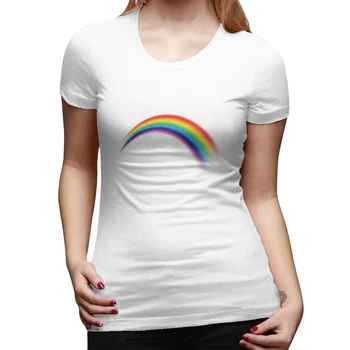 

Beautiful Rainbow Pattern Print Tshirt Women Casual White Black Tee Tops Hipster T-shirt Female Clothing