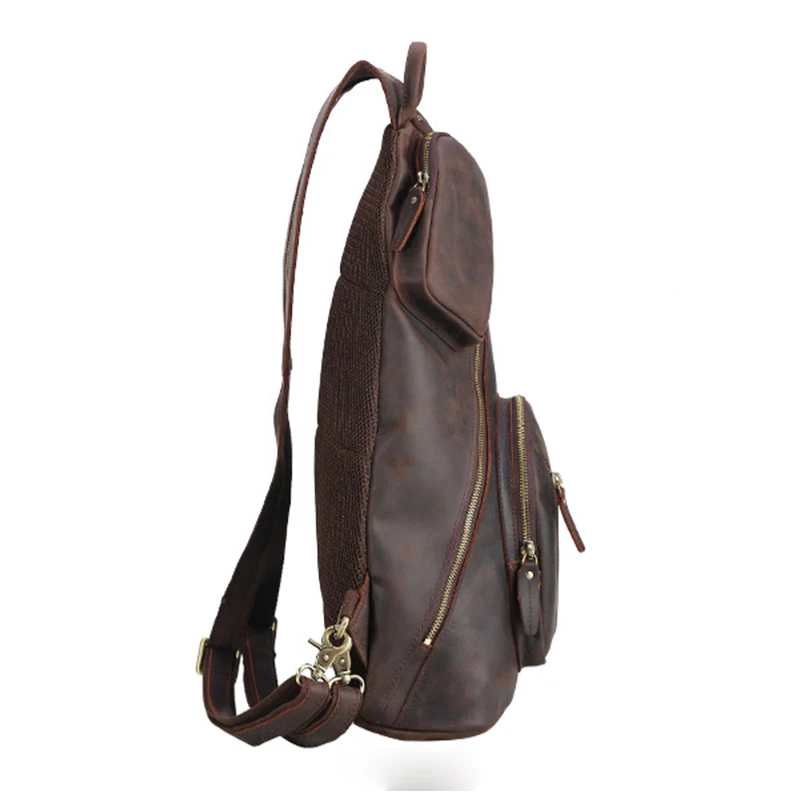 MAHEU кожаный рюкзак плечевой ремешок крупная сумка нагрудный пакет для мужчин мужской рюкзак с usb-кабелем зарядный разъем