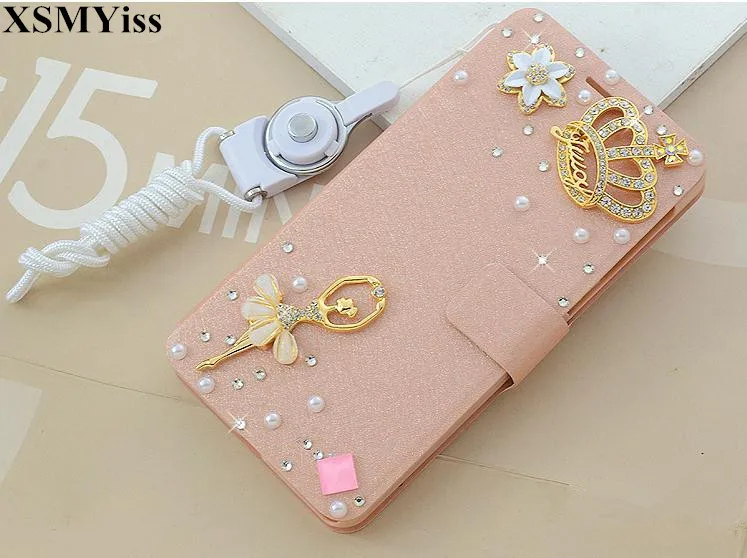 XSMYiss Crystal Diamond Bling Butterfly Leather Wallet Case For iPhone 8 7 6 6s Plus SE 5 5s Flip Phone Cases Slim Cover |