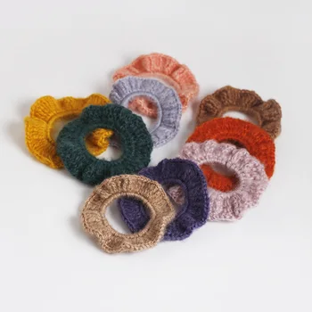 

9pcs Sweet wool autumn and winter auricular colon circle hand-woven net red simple Korean Sen-tied horse-tail hair loop head