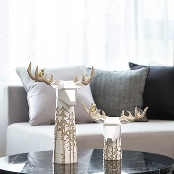 

2 Pcs/set Nordic Deer Flower Vase Animal Decor Creative Resin Elk Dried Flower Floral Organ Art Home Office Decoration R2736