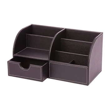 

PU Leather Compartment Multifunctional Storage Case Drawer Type Cosmetic Waterproof Large Capacity Desk Organizer Living Room