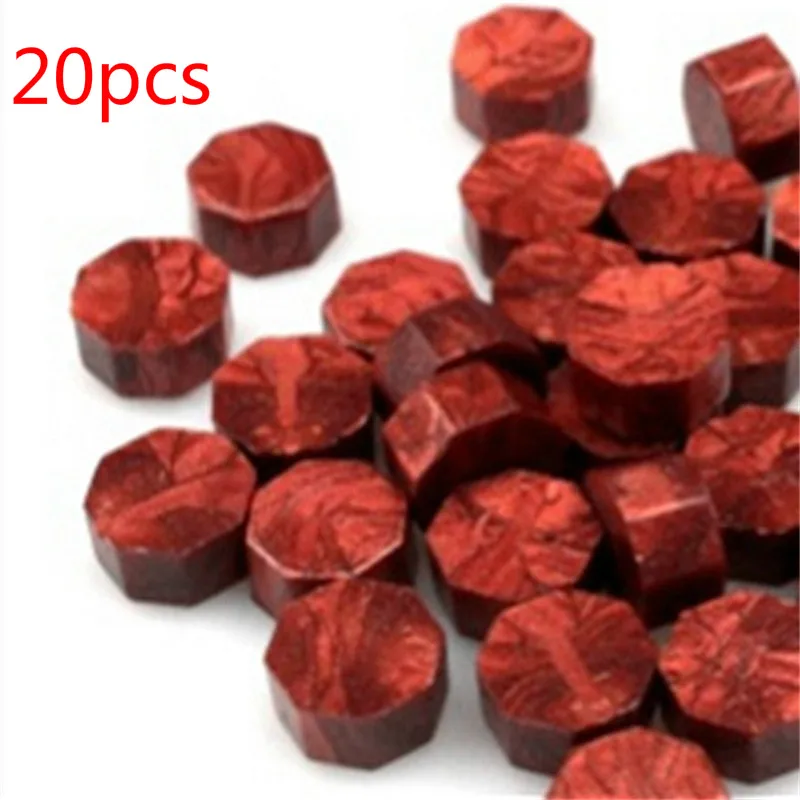 D 20pcs Огненный воск Ретро восьмиугольная герметизация восковых бусин штамповка восковая печать, штемпели для конвертов документов свадебные приглашения декоративные поставки - Цвет: D 20pcs