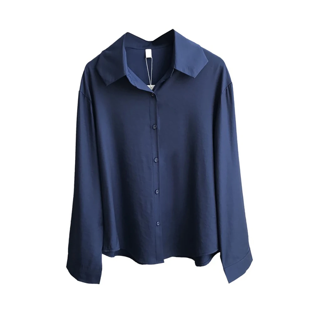 

Neimai Satin Blouse Cardigan Feminino White Casual Mujer De Moda 2019 Korean Shirt Vintage Long Sleeve Office Elegant Women Tops