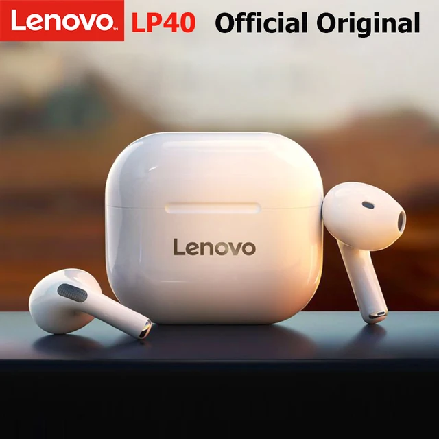 Original Lenovo LP40 TWS Wireless Earphone Bluetooth 5.0 Headphone Dual Stereo Noise Reduction Bass Headset Touch Control w/ Mic