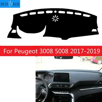 

Car Dashboard Cover Mat Dashmat Sun Shade Pad Instrument Panel Carpets Anti-UV For Peugeot 3008 5008 2017 2018 2019 Accessories