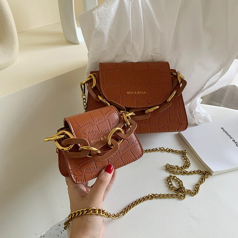 

Stone Pattern PU Leather Mini Crossbody Bags For Women Chain Shoulder Messenger Bag Lady Mini Totes Lipstick Handbags and Purses