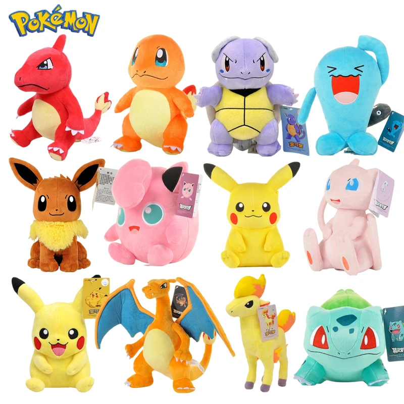 Original Pokemoned Pikachu Plush doll Bulbasaur Squirtle Charmander Charizard Eevee Snorlax Jigglypuff Psyduck Kids Toys | Игрушки и
