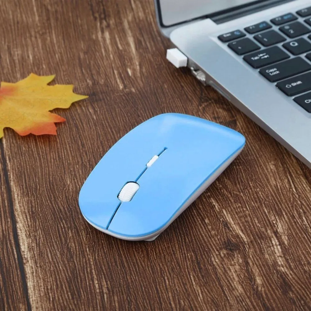 

2.4GHz Wireless Optical Mouse 4 Keys Computer PC Mice USB 2.0 Ergonomically Design Ultra Slim Fashion Mouse Red Blue Green