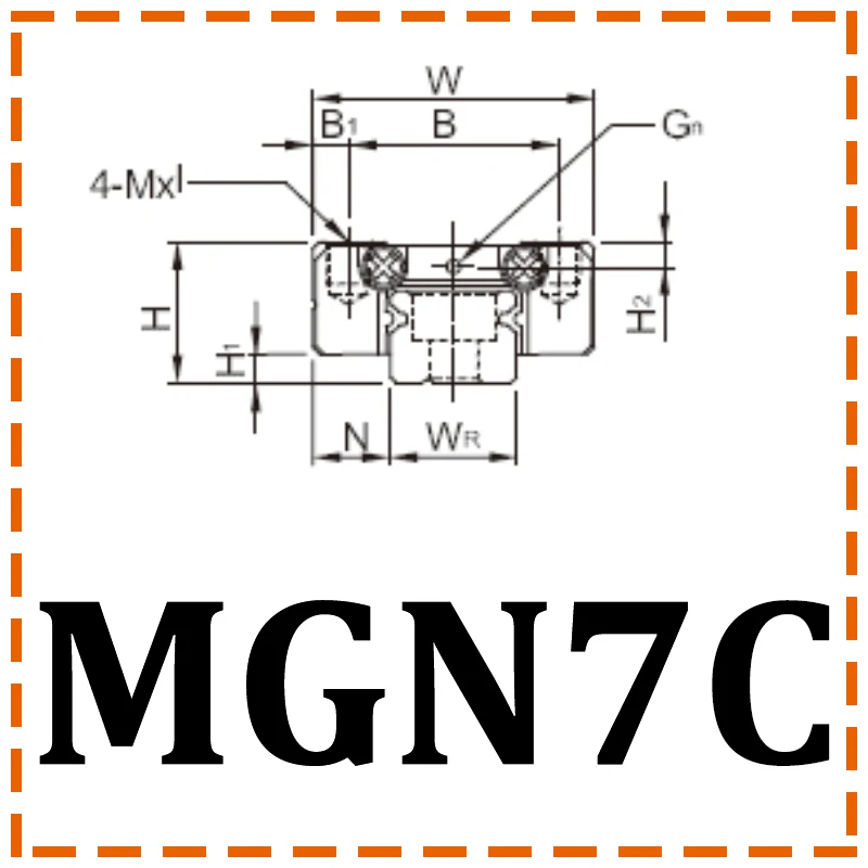 HIWIN серии MGN MGW линейные направляющие MGN7 MGN9 MGN12 MGN15 коляски 300 350 400 450 500 600 800 мм миниатюрный ЧПУ 3D-принтеры - Цвет: MGN7C