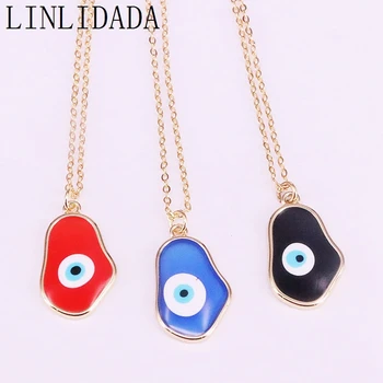 

12Pcs Fashion Link Chain Jewelry Mix Color Enamel Eyes Women Jewelry Charm Pendant Necklaces