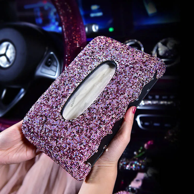 Purple-Crystal-Car-Ornaments-Decoration-Diamond-Steering-Wheel-Covers-Female-Girls-Car-Ashtray-Rhinestone-Pendant-Car-3