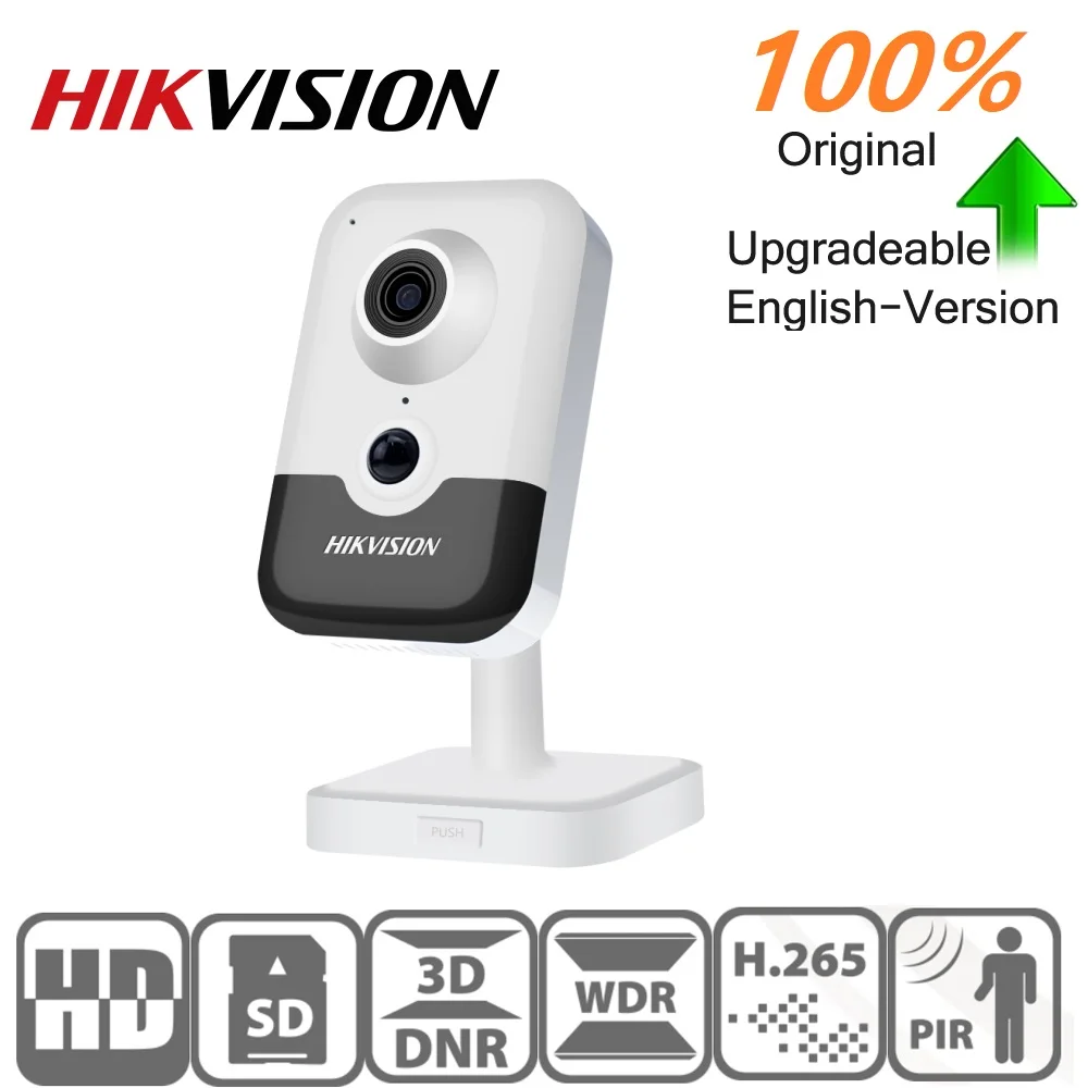 Hikvision оригинальная IP купольная камера DS-2CD2443G0-IW 4MP IR Fixed Cube wifi PoE встроенный динамик Встроенный микрофон Поддержка onvif