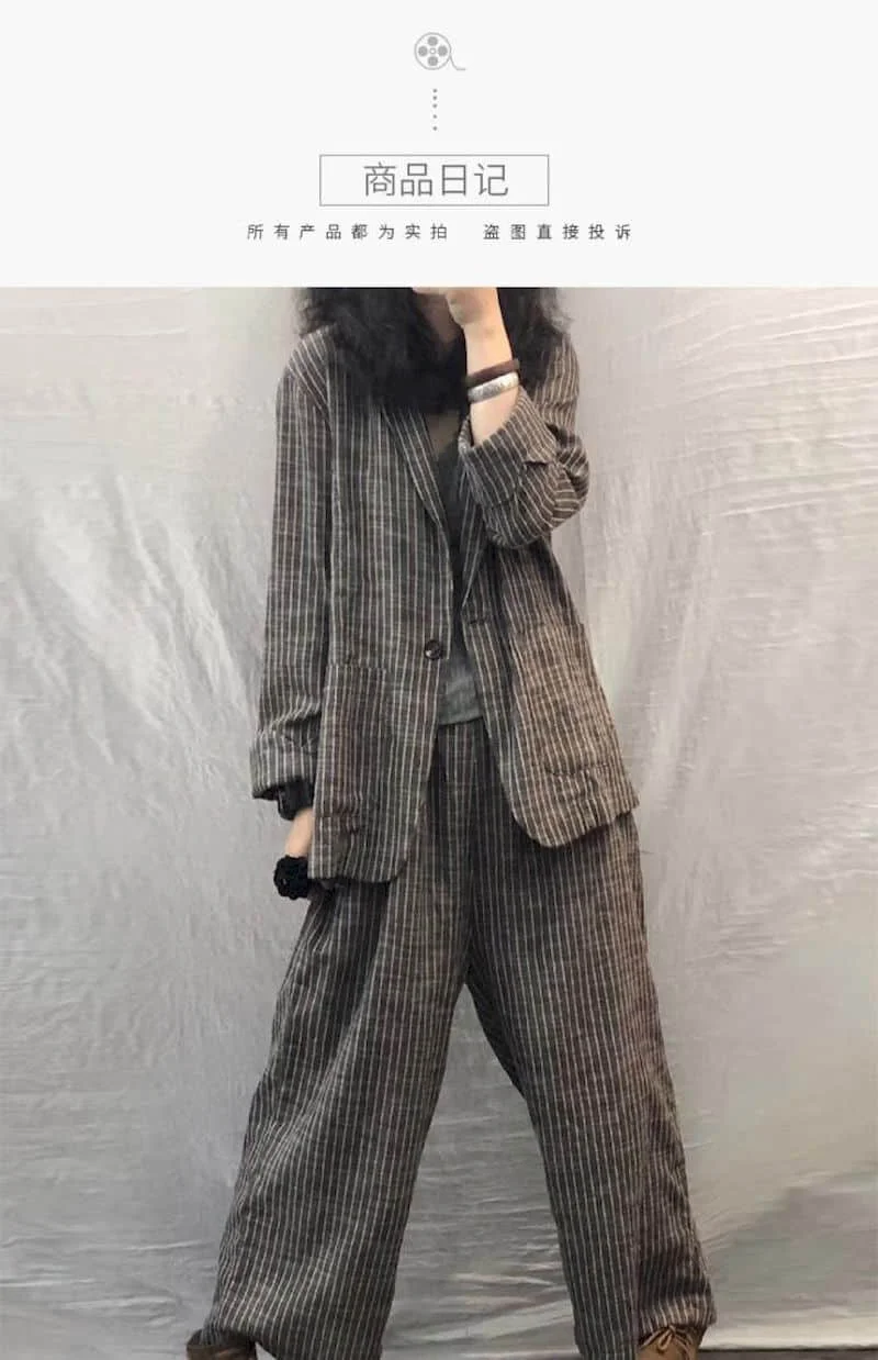 linen blazer and pants set