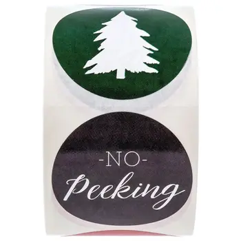 

500pcs/roll 6 Designs Christmas Stickers Tree Elk Decorative for Scrapbooking G6DB