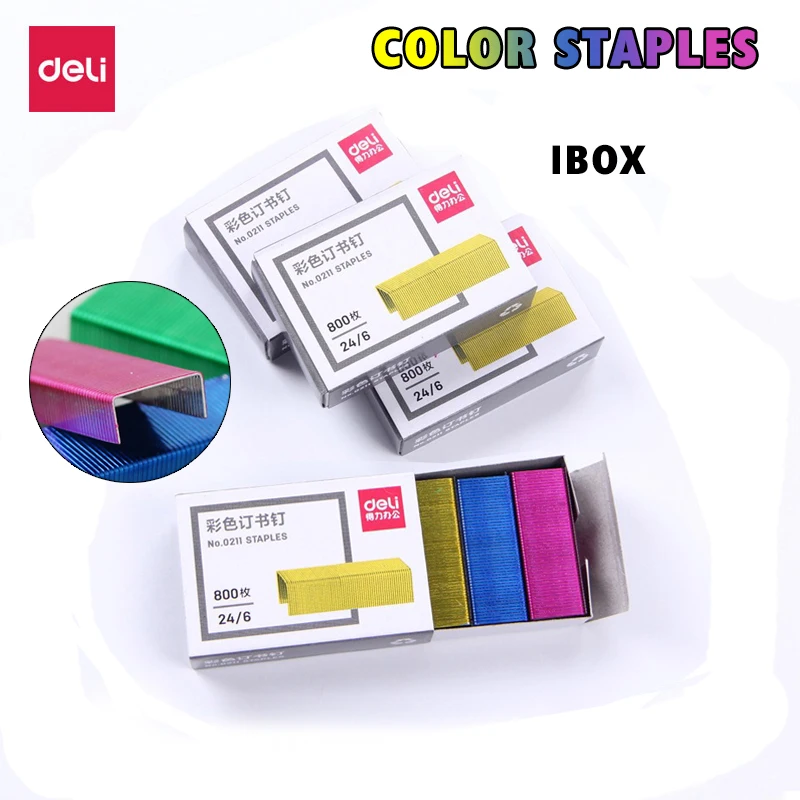 

Effective 0211 Color Staples 1box 24/6 Uniform Nail 12 # Binding Staple Color Stapler Needle File Document Data Binding