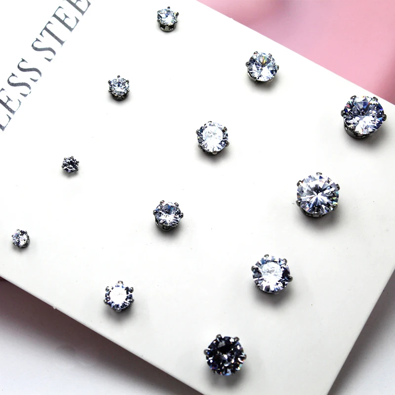 

12pcs 6 sizes Ear Rings Septum Piercing Earring Ear Plugs Tragus Piercing Plugs and Tunnels Piercing Metal Unisex Body Jewelry