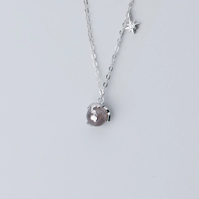 Настоящее серебро 925 пробы ювелирные изделия лунный камень опал кулон ожерелье для темперамента женские вечерние ювелирные изделия D5941