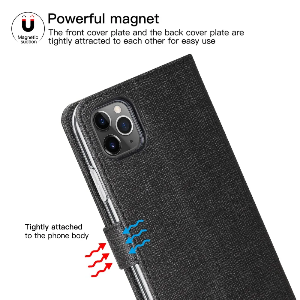 Кожаный чехол для iPhone 11 Pro Max, чехол-книжка с откидной крышкой для iPhone 11 Pro Max, 6,5 дюймов, подставка для карт, магнитная Обложка для книг