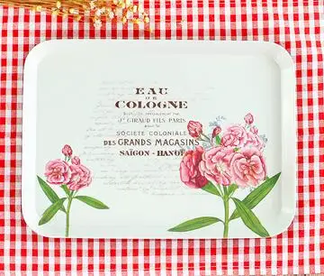 photo color Tea Trays Floral Dessert Tray Coffee Teaware Serving Trays Kitchen Cups Set Tray Anti Shock Fruit Plate Dessert Fruit Tray - Цвет: photo color
