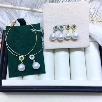 

925 Silver Pearl Pendant and Earrings Settings Findings Base Jewelry Set Mounts Mountings Parts for Pearls Beads