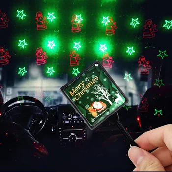 

USB Projection Laser Lights Christmas Night Lamp Bedroom Car Decoration Christmas Party Stage Light Windshield Projector