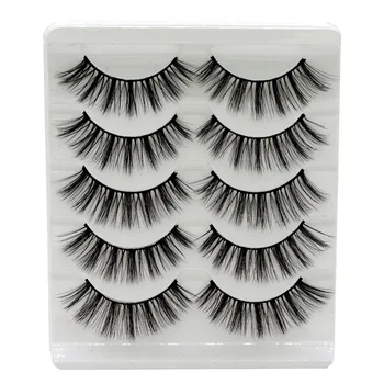 

3d Handmade Artificial Fiber Eyelash Five Pairs set Of Soft And Comfortable Cotton Stem Three-dimensional Multi-layer Eyelash