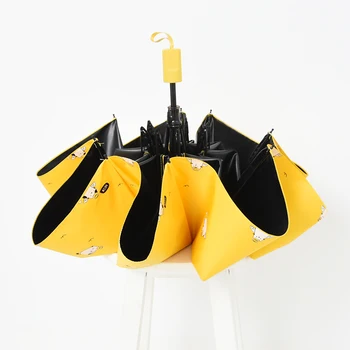 

Cute Cartoon Uv Protection 3 Folding Umbrella Black Coating Rain and Sun Umbrella Children Travel Portable Umbrella New U6B