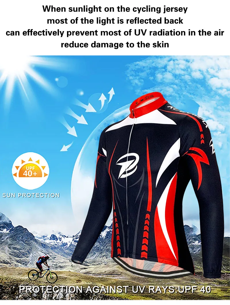 NEW Cycling Jerseys Set Cycling Clothing Long Sleeves Racing MTB Bicycle Suit Maillot Bike Clothing Ropa Ciclismo KUWOMAX