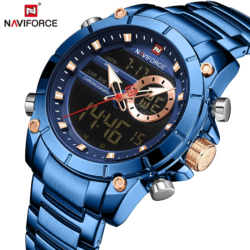 NAVIFORCE спортивные мужские часы топ люксовый бренд кварцевые наручные для мужчин