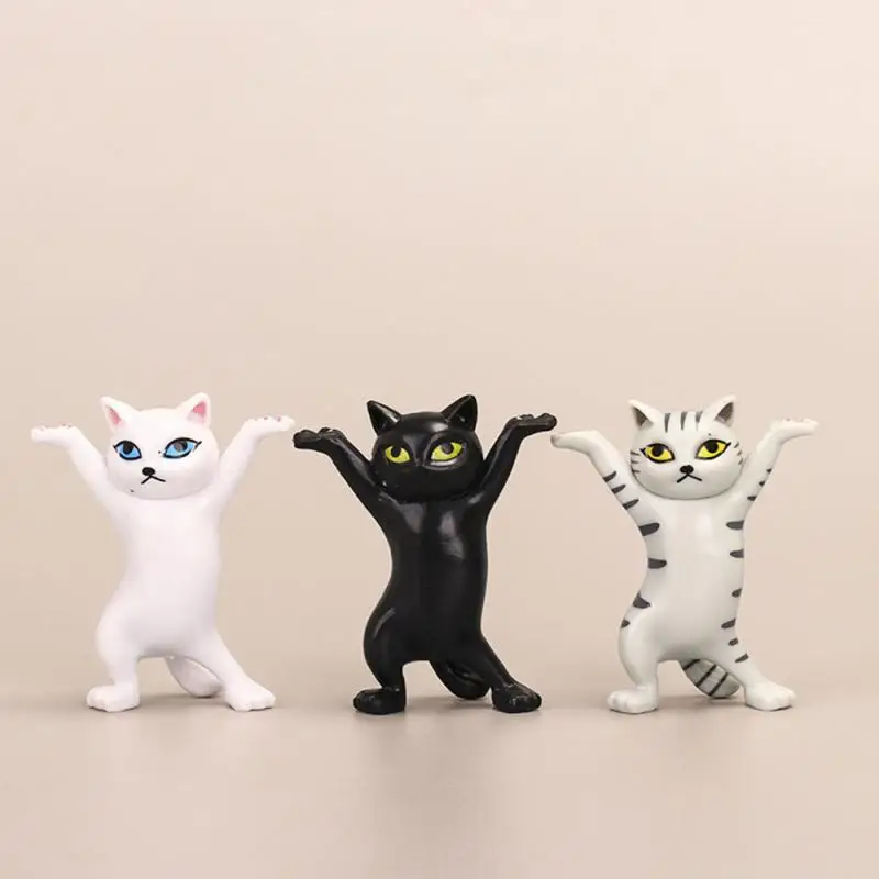 1pc Funny Cat Pen Holder Black Gift Pen Holders Toys Weightlifting Cat Kids Adult Doll Toy Home Figurines Decoration ornament crafts miniature figurines resin ornaments miniature ornament lucky cat statue resin crafts cat toy ornaments cat figurine decoration cat figurines