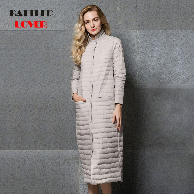 Fashion X-Long 90% White Duck Down Jacket Women Down Coat 2019 New Women